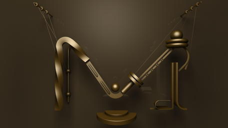 Stylish 3D Abstract Alphabet Design wallpaper