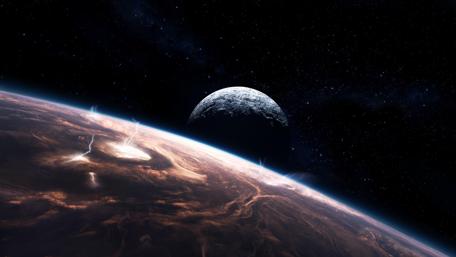 Celestial Wonders Above a Distant Planet wallpaper