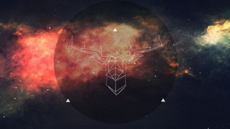 Celestial Stag in Cosmic Colors wallpaper