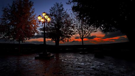 Twilight Serenity in the Park wallpaper