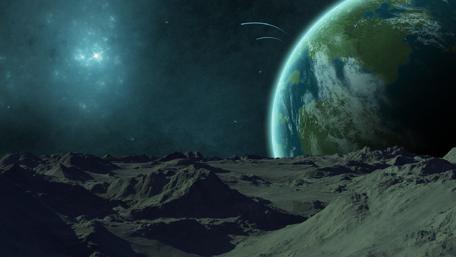 Earth from Another World Perspective wallpaper