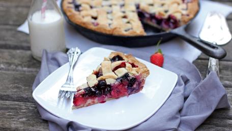 Delicious Berry Pie with Milk Bottle Treats wallpaper