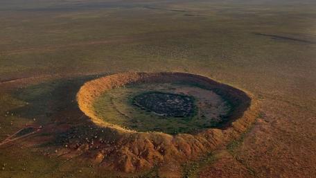 Wolfe Creek Meteor Crater Aerial View wallpaper