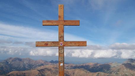 Mountain Cross Symbolizing Faith and Hope wallpaper