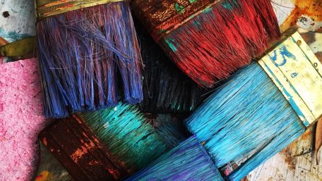 Vibrant Brushes Awaiting Creation wallpaper
