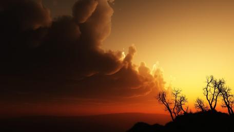 Majestic Sunset Over Cloudy Sky wallpaper