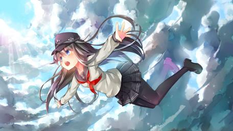 Flying High in the Sky Anime Art wallpaper