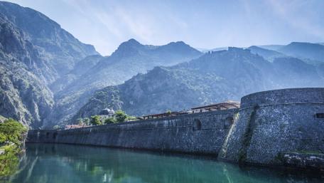 Kotor city walls in Skurda river - Montenegro wallpaper