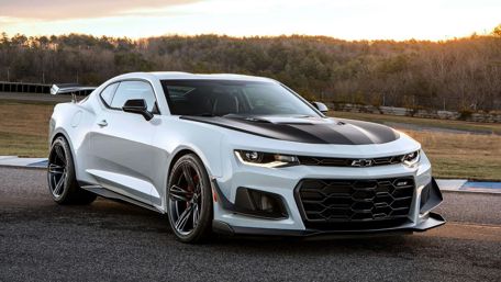 Sleek White 2017 Camaro Powering Through Dusk wallpaper