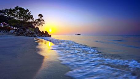 Sunrise Serenity on the Shore wallpaper