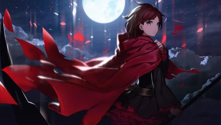 Moonlit Huntress Amidst Ruins wallpaper