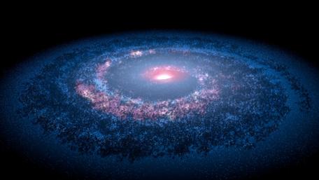 Mystical Galaxy Core in Vivid Blue wallpaper