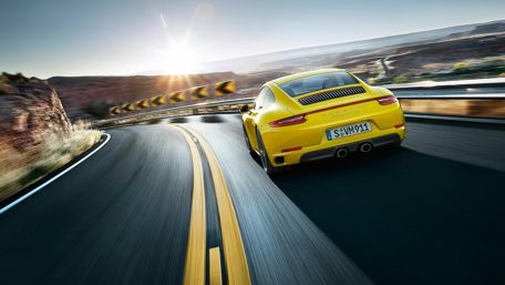 Dream Road with Yellow Porsche wallpaper