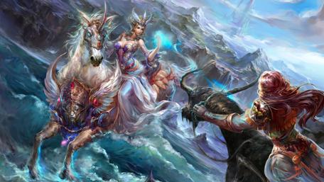Ethereal Guardians of the Mystic Mountains wallpaper