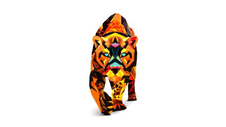 Geometric Leopard in 3D Artistry wallpaper