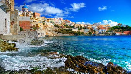 Syros Island Coastal Charm wallpaper