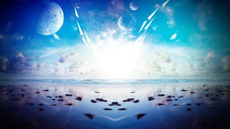Celestial Dreams Above the Ocean Surface wallpaper