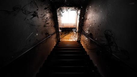 Ethereal Descent into the Starry Unknown wallpaper