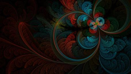 Hypnotic Fractal Swirl in Dark Hues wallpaper