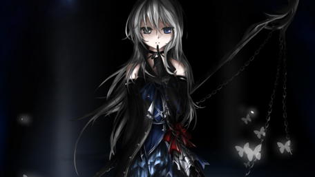 Mysterious Anime Girl in the Shadows wallpaper