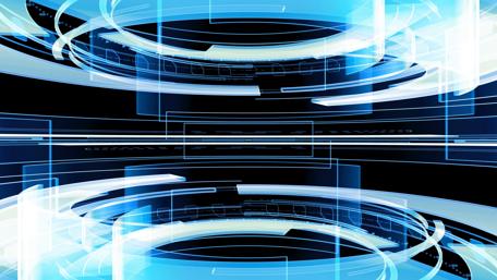 Digital Blue Circles in Motion for Modern Spaces wallpaper