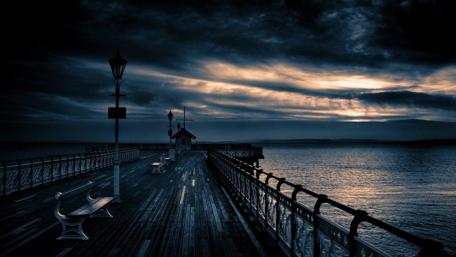 Twilight Serenity at the Jetty wallpaper