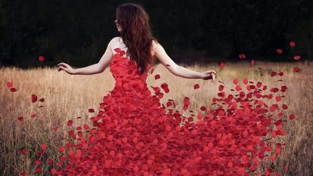 Enchanting Dance of Petals wallpaper