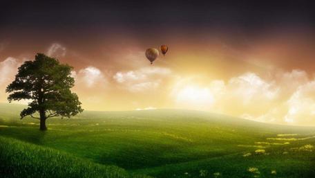 Lonely Tree Under a Dreamy Sky wallpaper