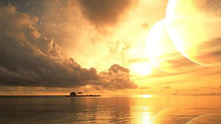 Ethereal Sunset in a Fantasy Sky wallpaper