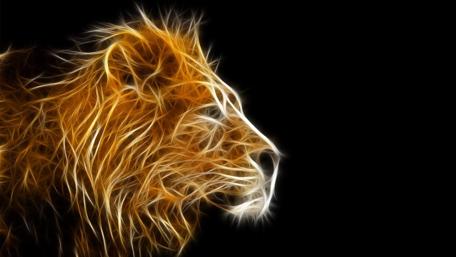 Majestic Lion in Digital Form wallpaper