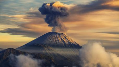 Smoking Majesty of Stromboli Volcano wallpaper