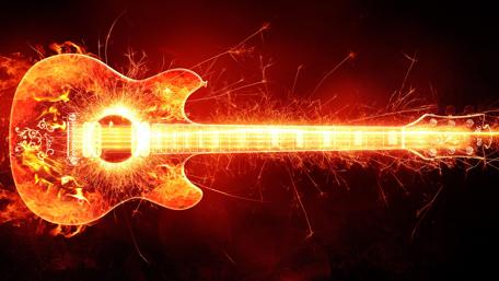Blazing Rhythms Guitar Inferno wallpaper