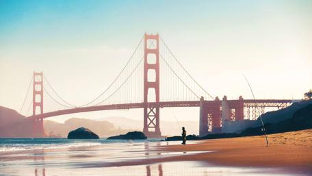 Golden Gate Bridge at Sunrise Magic wallpaper