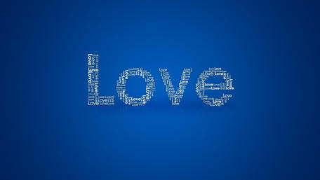 Love in Bluish Typography Art wallpaper