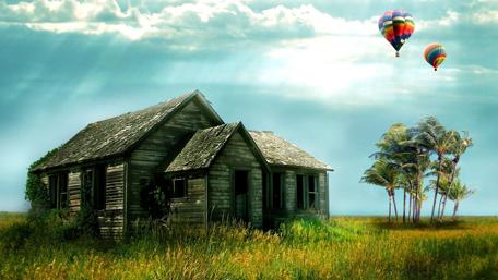 Whimsical Escape in the Sky wallpaper