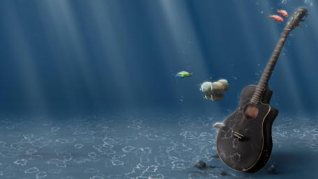 Guitar in the Deep Blue Sea wallpaper