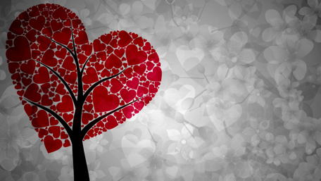 Heartfelt Love Tree in Abstract Romance wallpaper