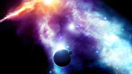 Galactic Wonders in Vibrant Colorful Space Art wallpaper