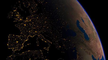 View of Earth from Space at Night wallpaper