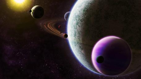 Cosmic Dance of Celestial Bodies wallpaper