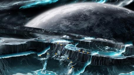 Ethereal Planetary Landscape in a Futuristic Realm wallpaper