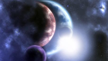 Cosmic Harmony with Vibrant Planets wallpaper