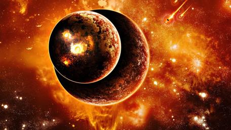 Celestial Dance of Two Planets wallpaper