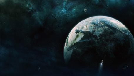 Majestic Earth Amidst the Cosmos wallpaper
