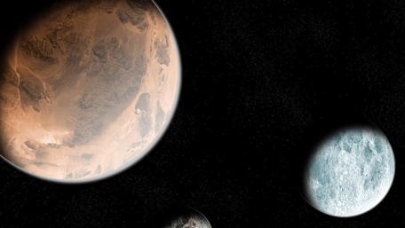 Mystical Planets in Cosmic Darkness wallpaper
