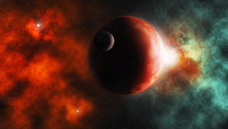 Cosmic Explosion of a Distant Planetary Landscape wallpaper