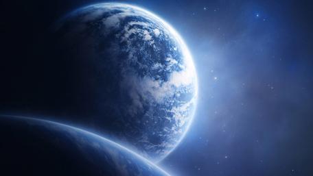 Majestic Planetary View in Cosmic Serenity wallpaper