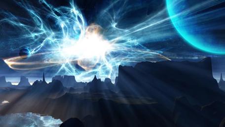 Cosmic Wonders of a Futuristic Landscape wallpaper