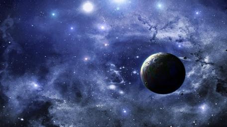 Majestic Planet in the Cosmic Expanse wallpaper