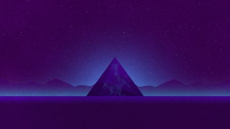 Cosmic Pyramid in Glowing Night Sky wallpaper